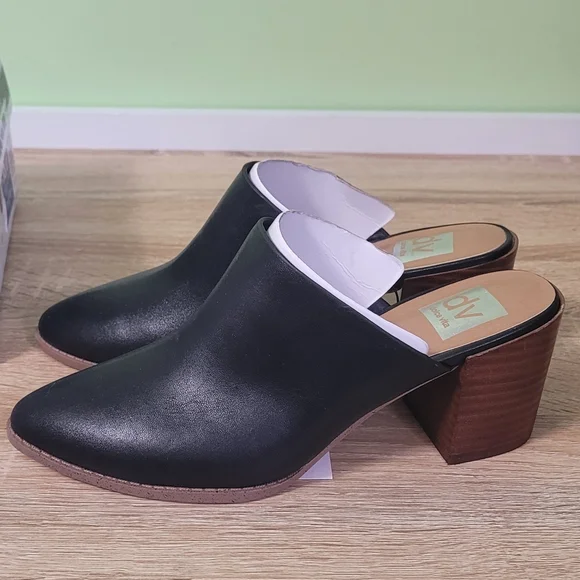 Dolce Vita Black Women's Slip On Mules with Block Heel NWT 7 - Picture 4 of 6